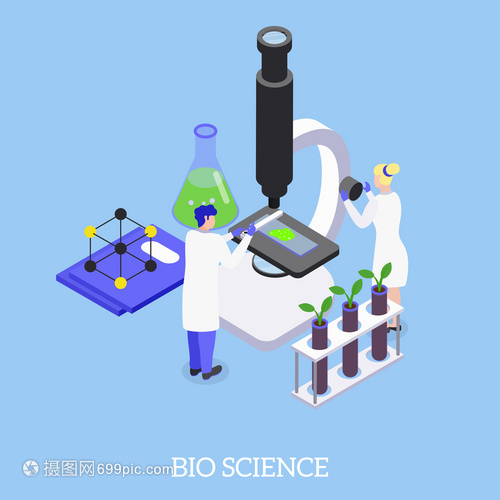 生物科學等距背景成與電子顯微鏡,基因工程研究操縱植物DNA載體插圖